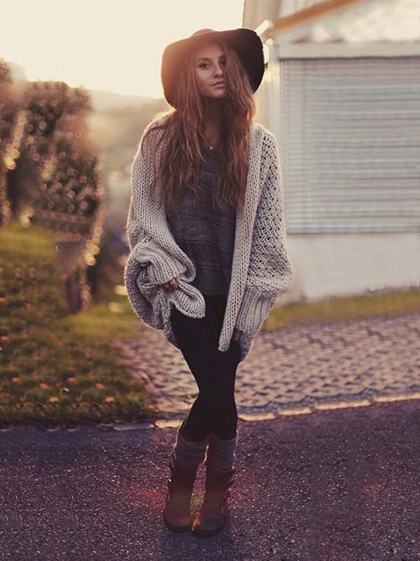 Fashion Solid Color Knit Sweater Cardigans Tops