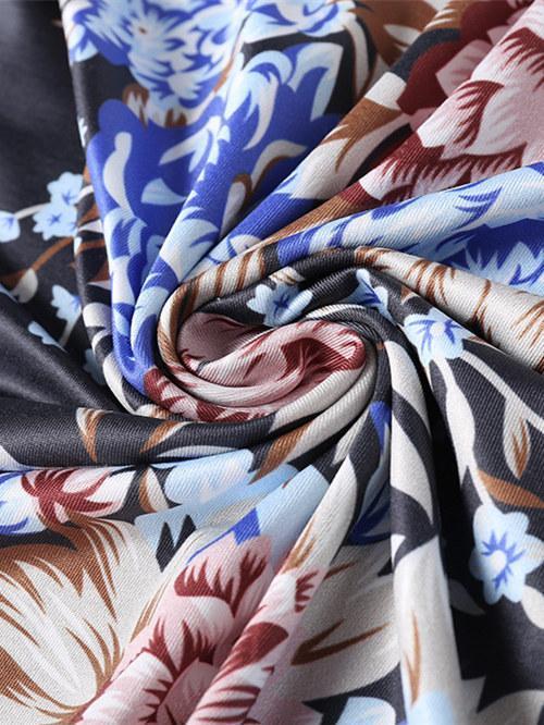 Full-length Loosen Vintage Skirt with Floral Print