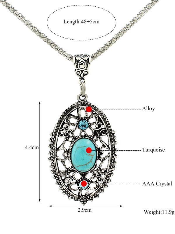 Vintage Hollow Turquoise Necklaces Accessories