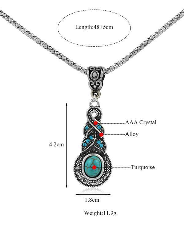 Dancette Pattern Turquoise Necklaces Accessories