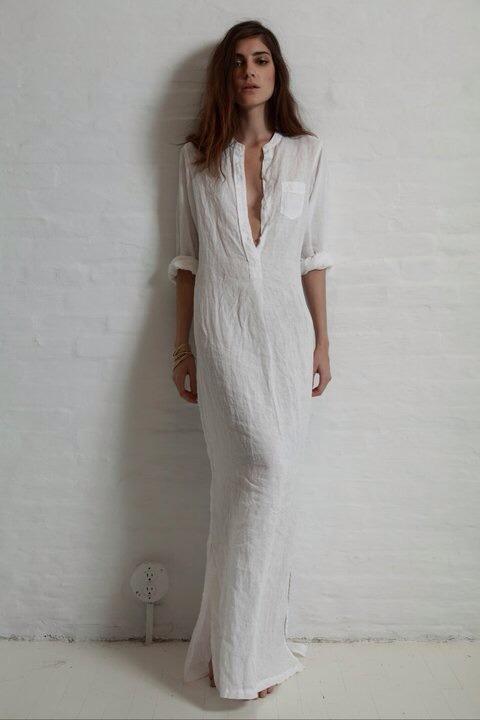 Long Simple Classical Dress, Three Colors