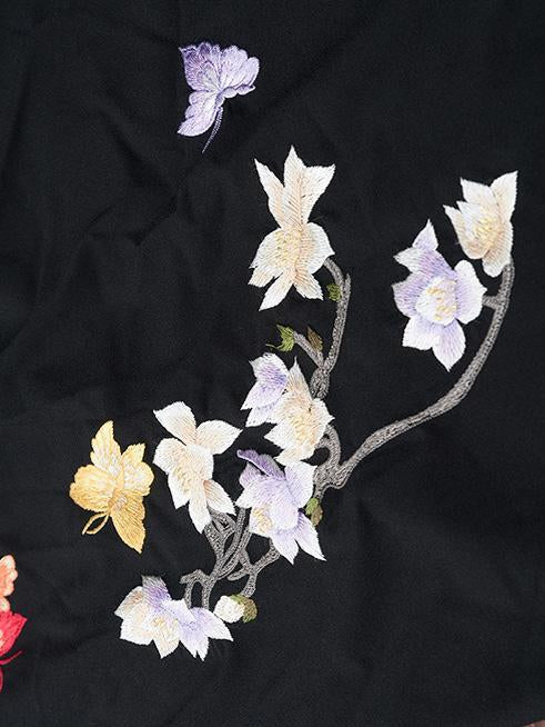 National Embroidered Wide Leg Loose Casual Pant