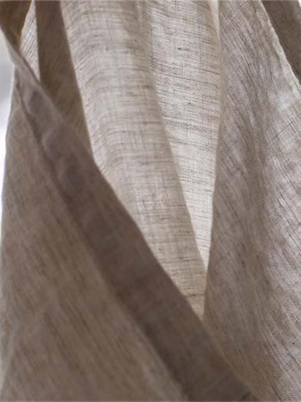 Soft Beige Wide Leg Loose Linen Pants