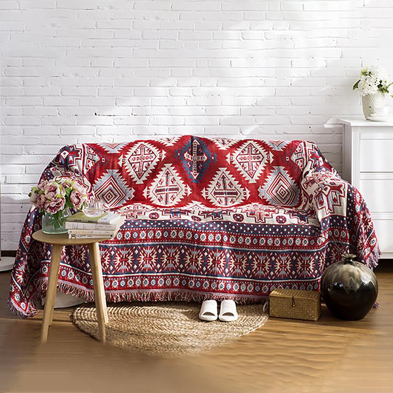 Cotton Sofa Cover Geometry Bohemia Blanket