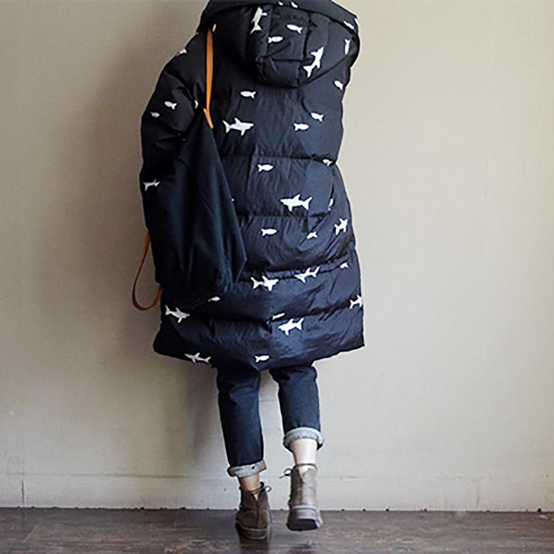 Hoodies Drawstring Casual Cartoon Print Coat