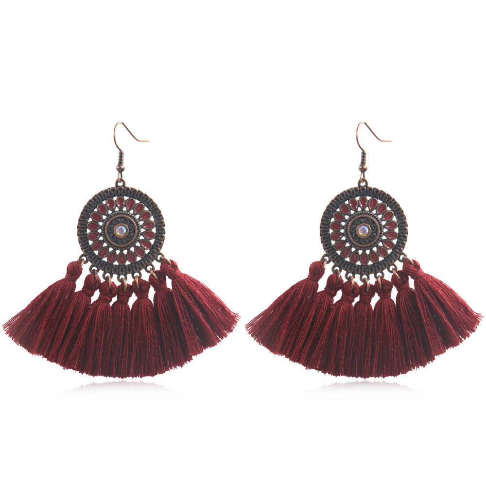 Fashion exaggerated tassel earrings