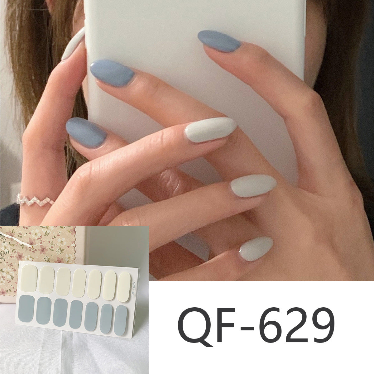 Milk pattern in autumn PRESS ON NAILS