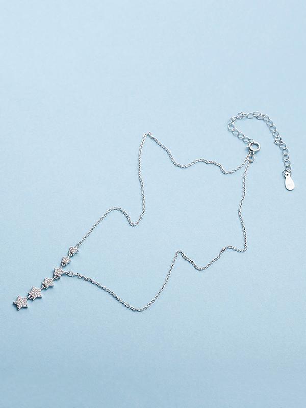 Stars Split-joint Silver Necklace