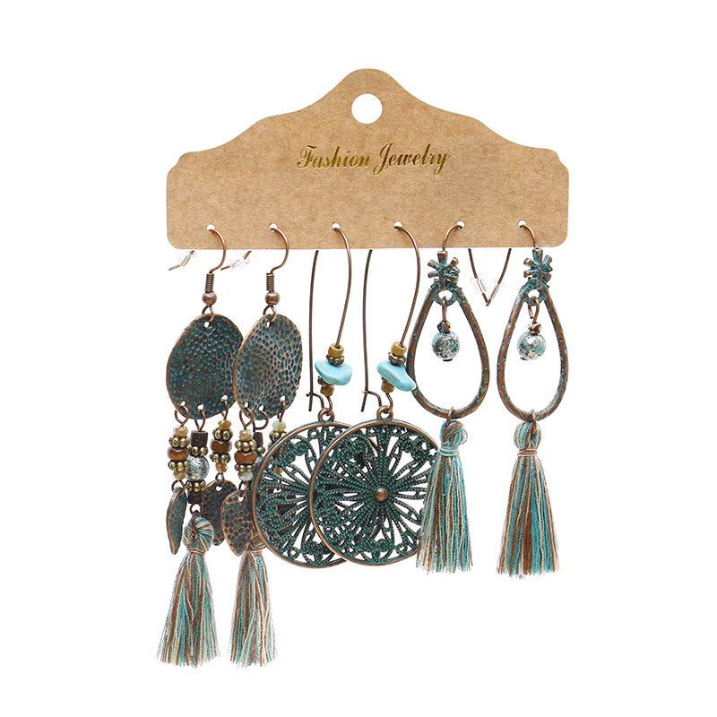 Bohemian fashion large circle geometric earrings