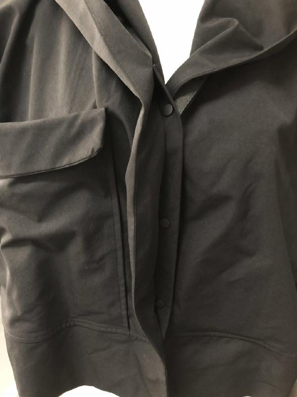 Original Simple Black With-hat Sleeveless Outwear