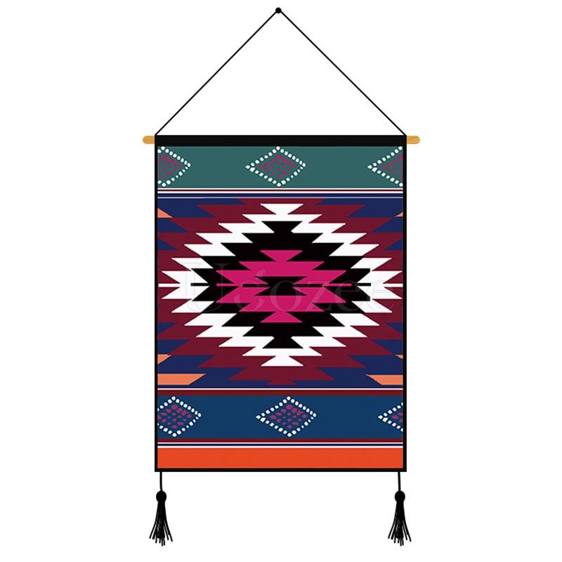 Blue Geometric Pattern Printed Wall Hanging Decoration