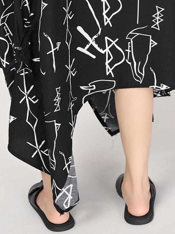 Literary Cropped Printed Long Dress