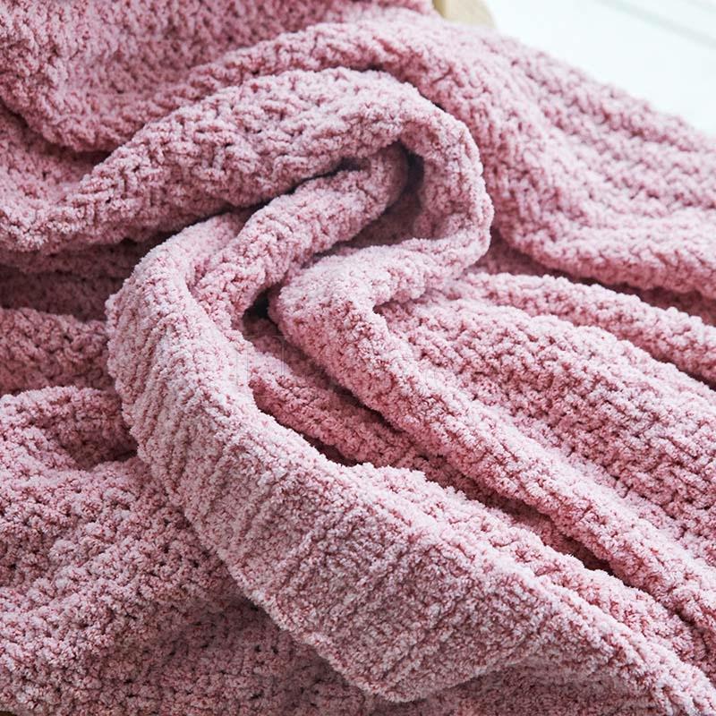 Solid Crochet Knit Blankets