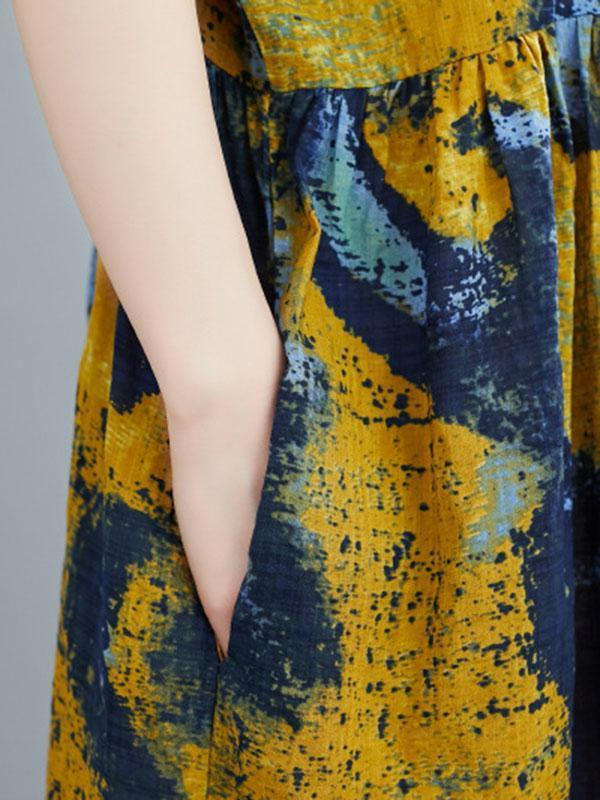 Original Printed Round-Neck Dress