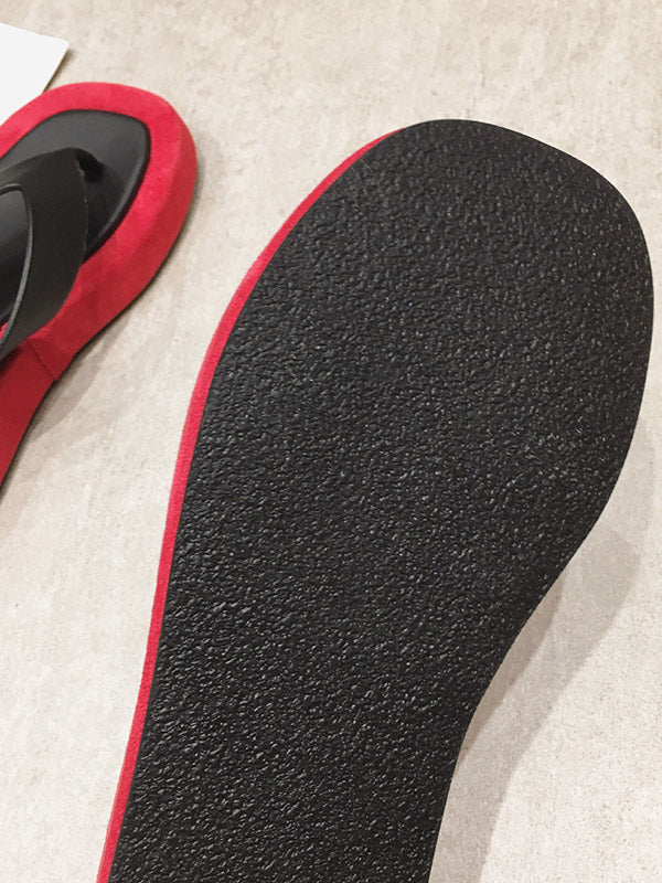 Simple Contrast Color Flip Flops Flatform Slippers