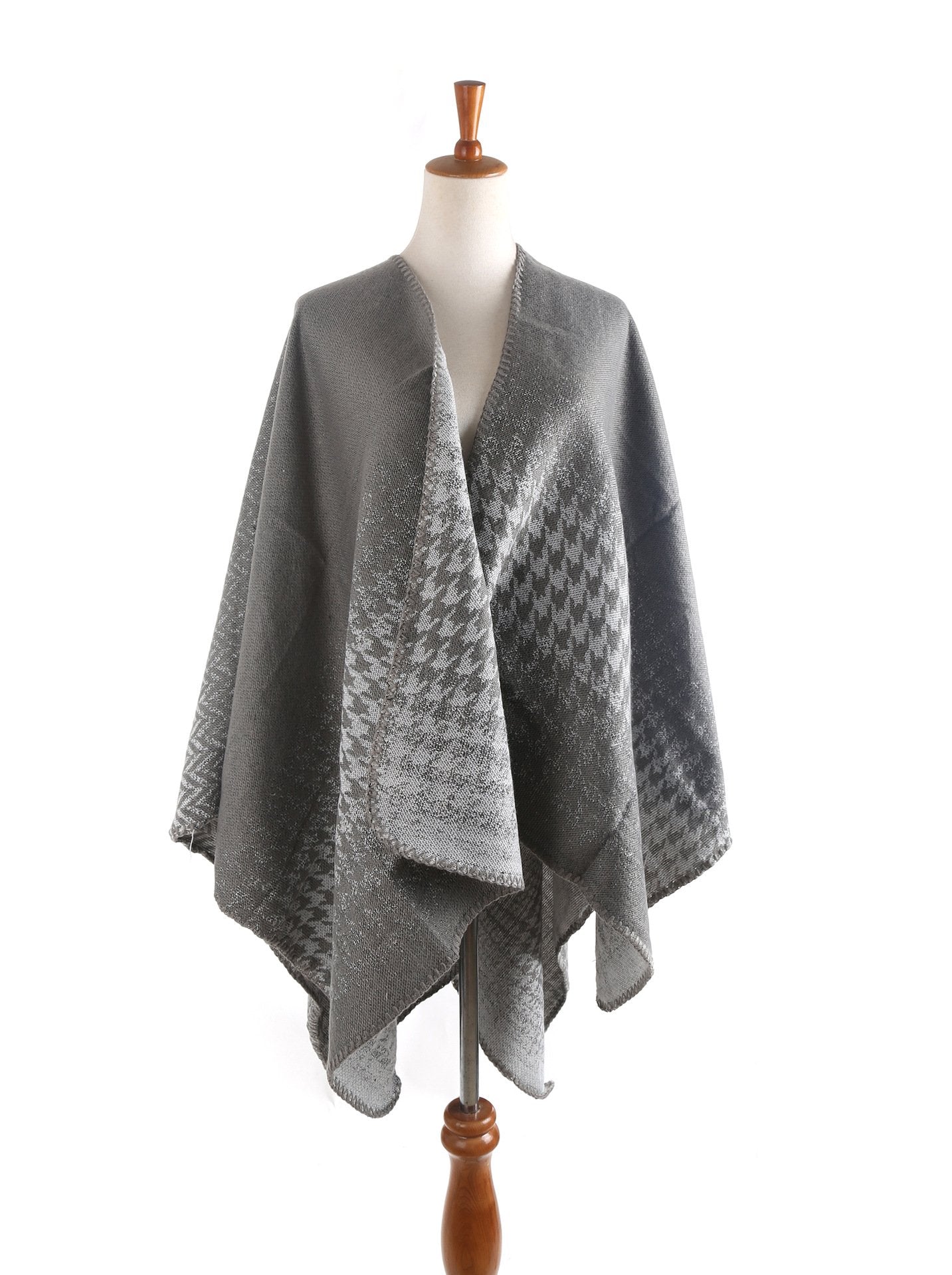 4 Style Houndstooth Gradient Herringbone Colorblocked Shawl Contrast Scarf