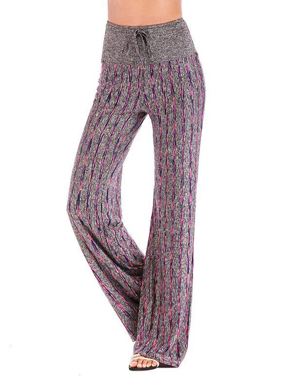 Striped 6 Colors Wide Leg Casual Pants