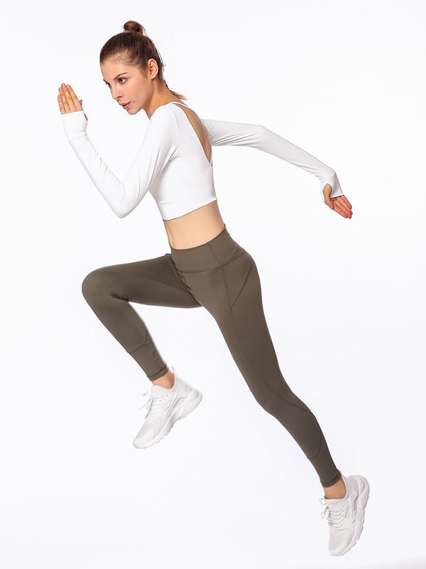 Cross-back Long-sleeve Sports Tees & Tanks