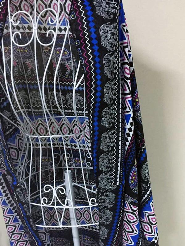 Fashion Bohemia Printed Half Sleeve Shawl Cover-up Tops