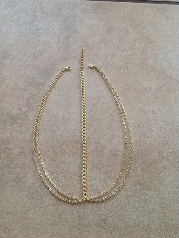 Simple Double Layer Metal Tassel Headband Hair Accessory