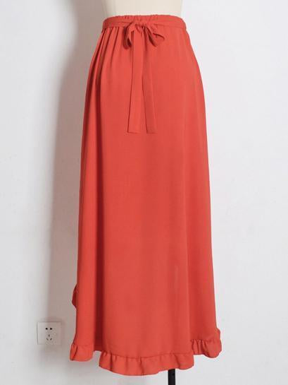 Pretty Falbala Split-front Skirt Bottoms