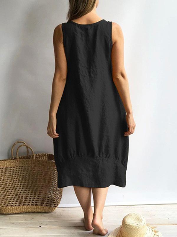 Simple Sleeveless Solid Maxi Dresses