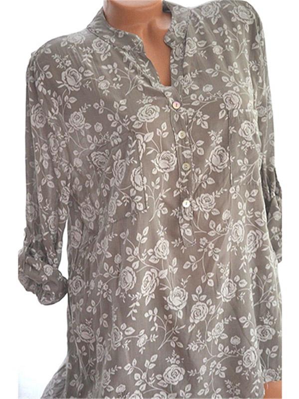 V-neck Printed Blouses