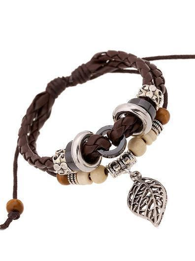 Punk Handmade Leaf Bracelet Accessories
