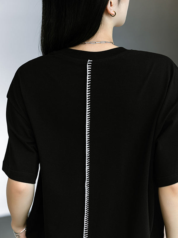 Urban Solid Color Short Sleeve T-Shirts Tops