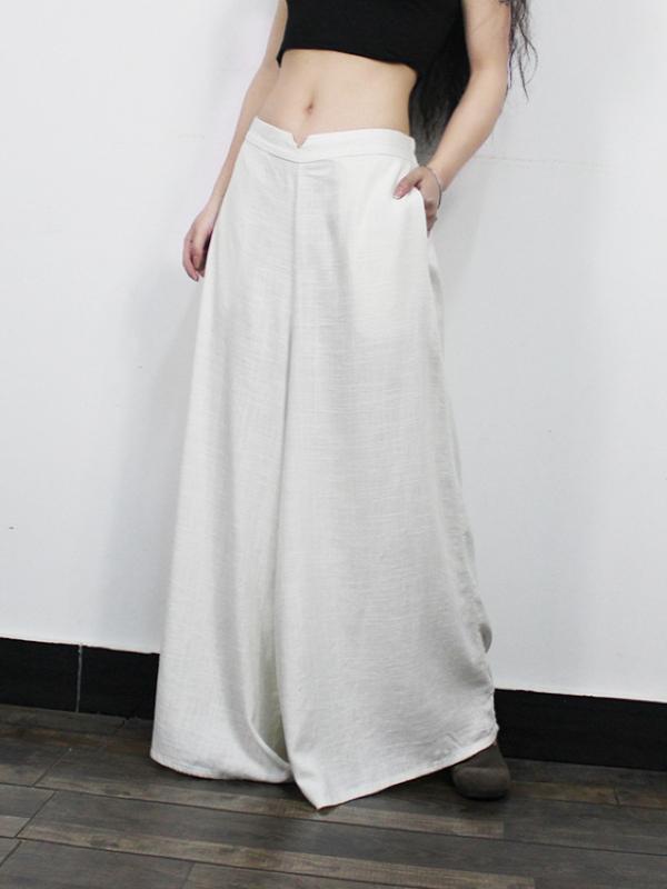 ORIGINAL RAMIE COTTON WIDE LEG PANTS