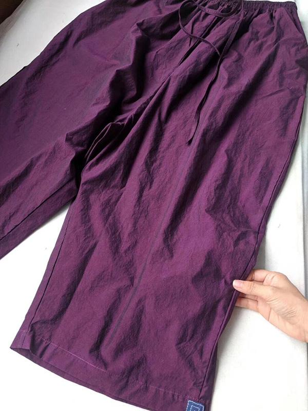 Elastic Strap Loose Wide-leg Pants