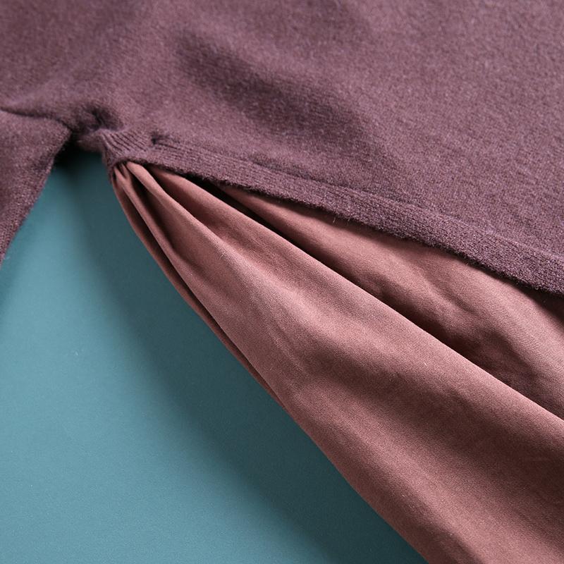 Buykud Casual Loose Fake Two-piece Pullover Blouse