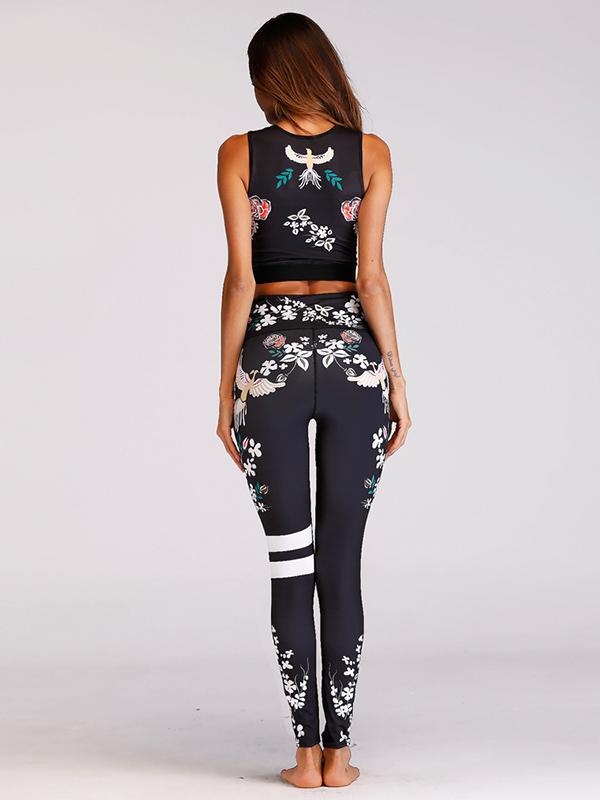 Printed Gym Bra And Leggings Suits