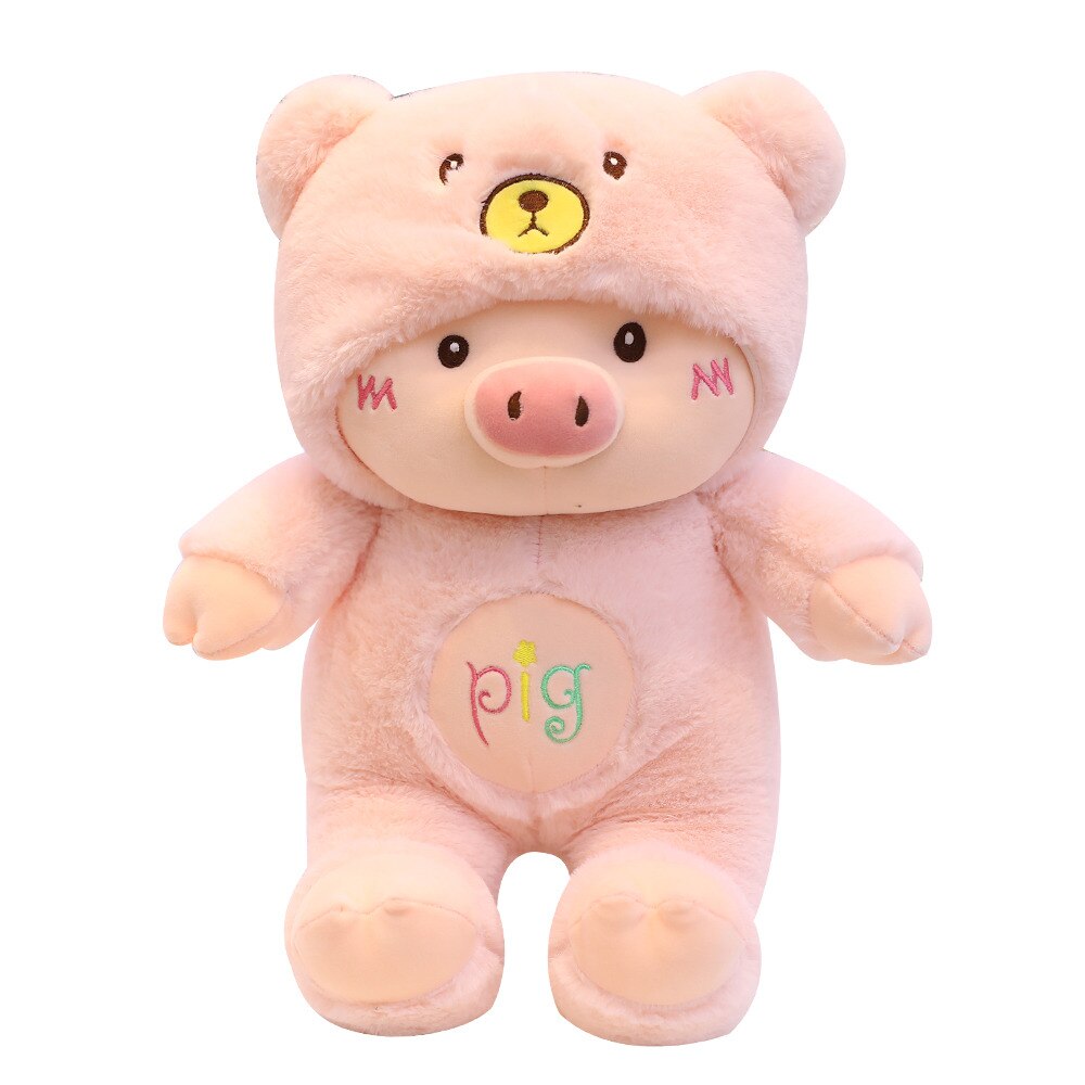 30-80cm Lovely Pig Plush Toy Creative Cosplay Cat&Bear&Dog Doll Soft Stuffed Animals Toy for Children Baby Kawaii Birhtday Gift