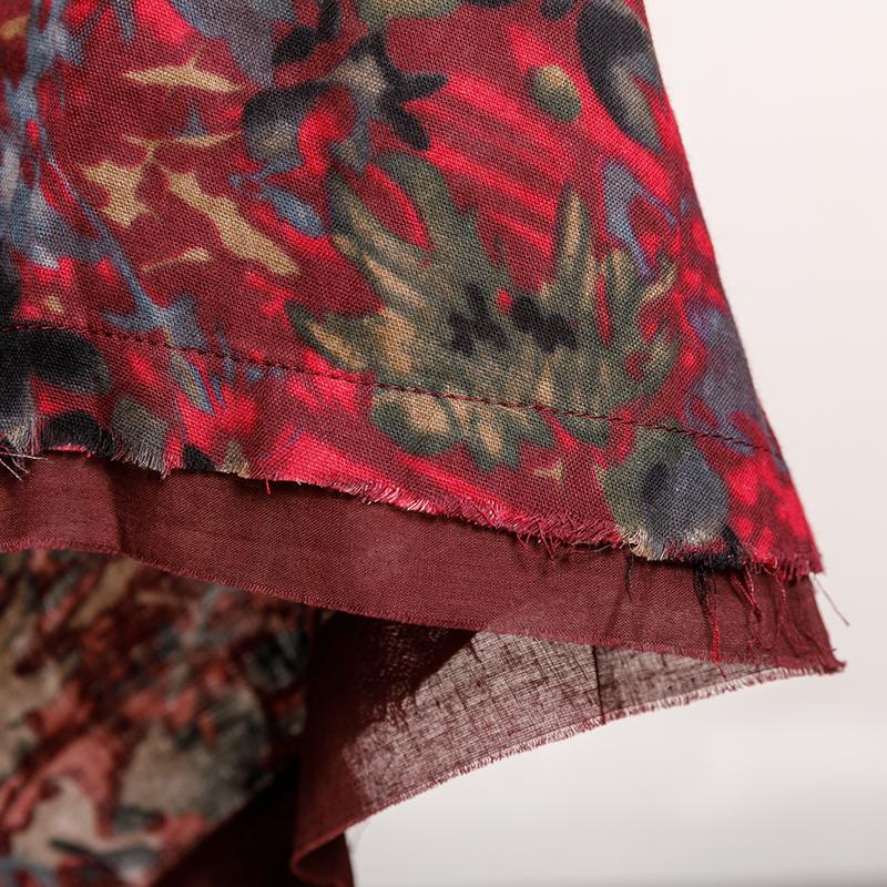 Women Spring Double Layers Floral Printing Skirt