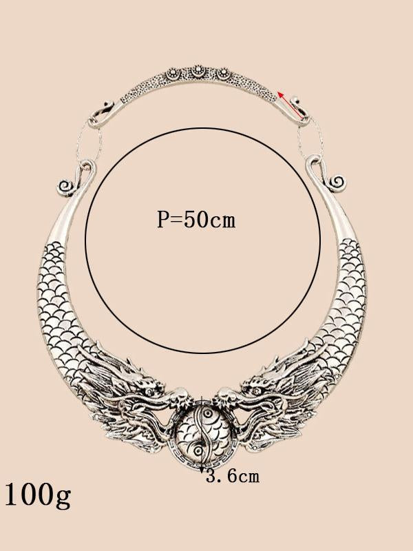 Vintage Two Dragons Frolicking With A Necklaces Accessories