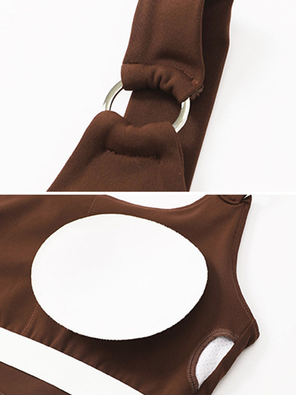 8 Colors Stylish Solid Color Spaghetti-Neck Sports Bra