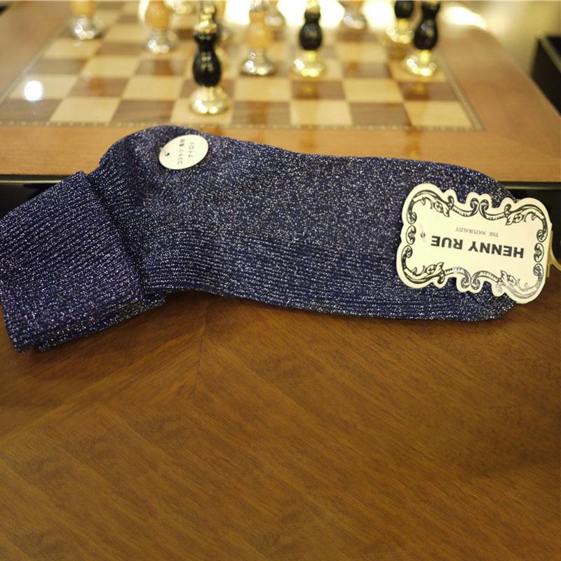 Fashionable Women Thick Warm Navy Blue Plie Stocking