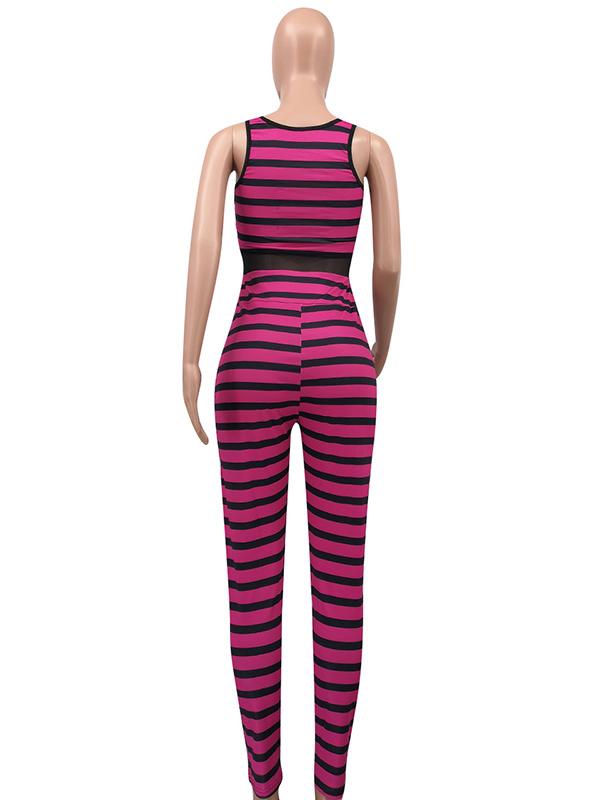 Fashion Striped Long Jumpsuits