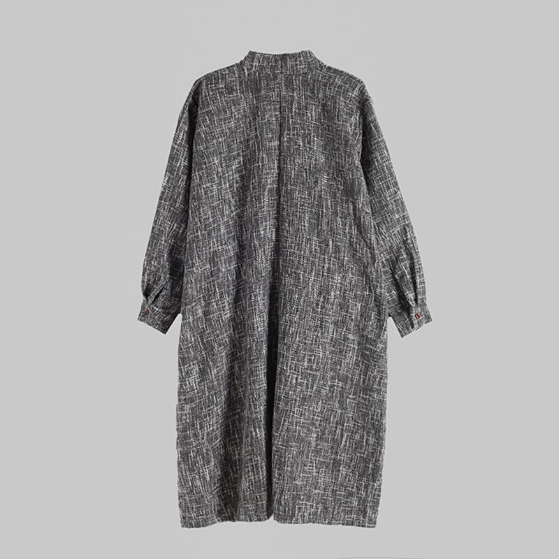 Buykud Large Pocket Irregular Casual Loose Dress