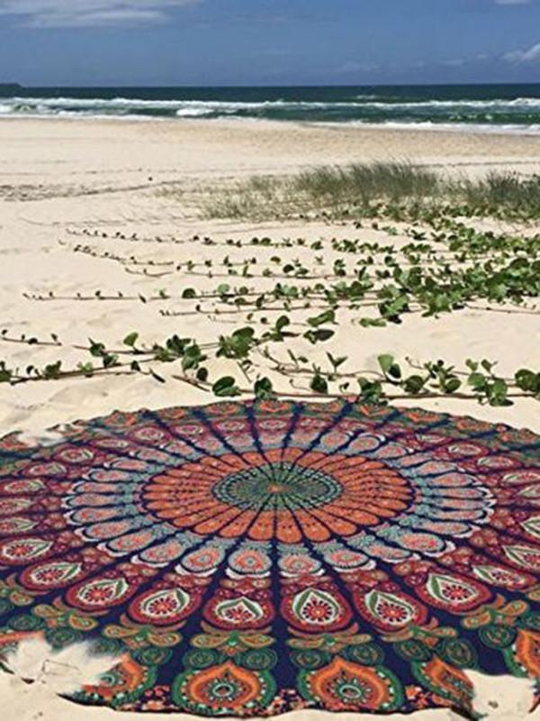 Beautiful Bohemia Colorful Round Shawl Beach Mat
