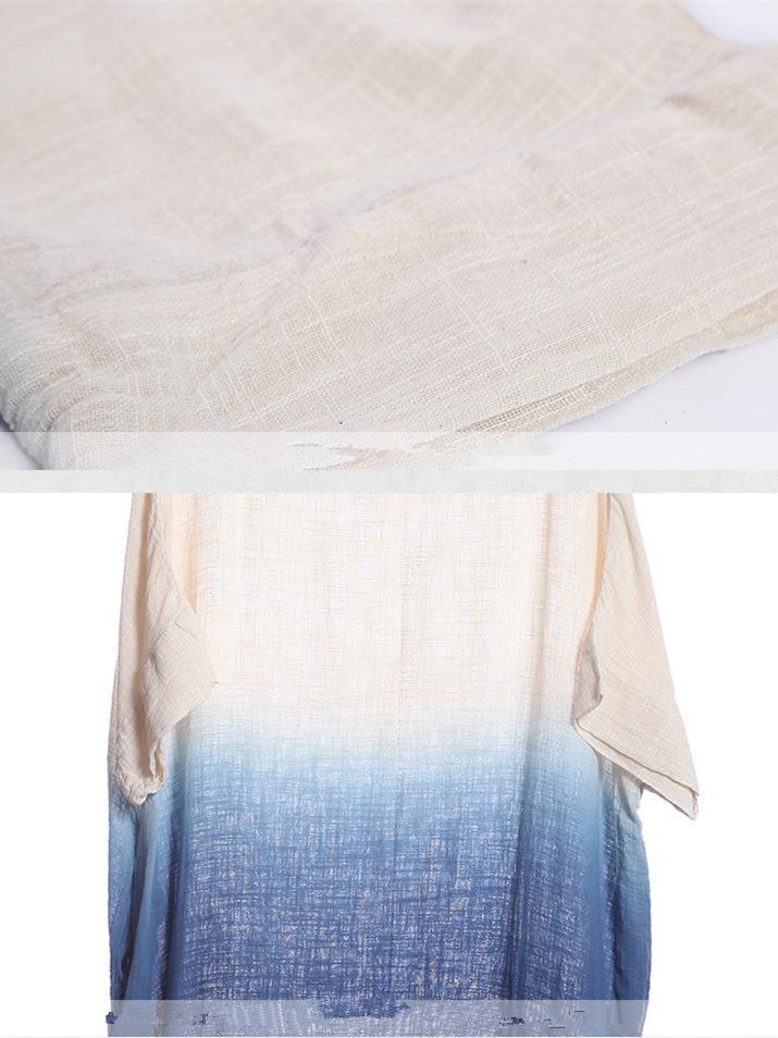 Cotton Loosen Full Length Dress in Expressive Style