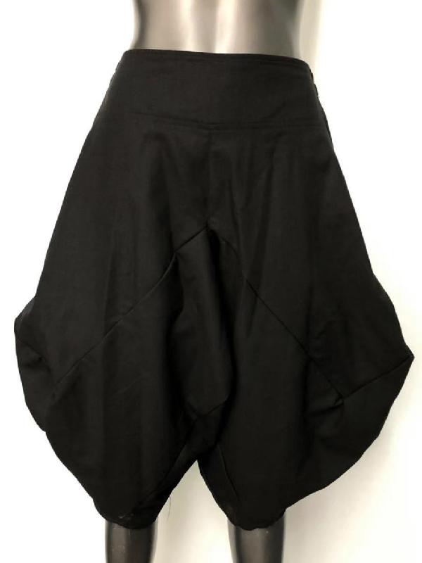 Loose Simple Black Split-joint Casual Pants