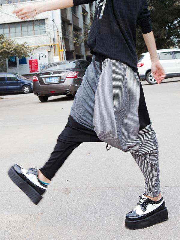 Split-joint Drop-crotch Casual Pants