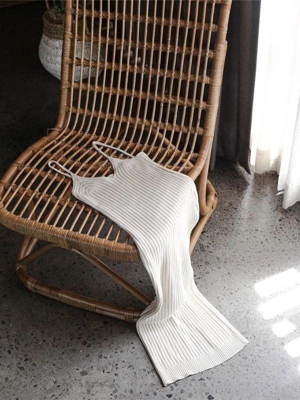 Knitting Sexy Simple Solid Midi Dresses