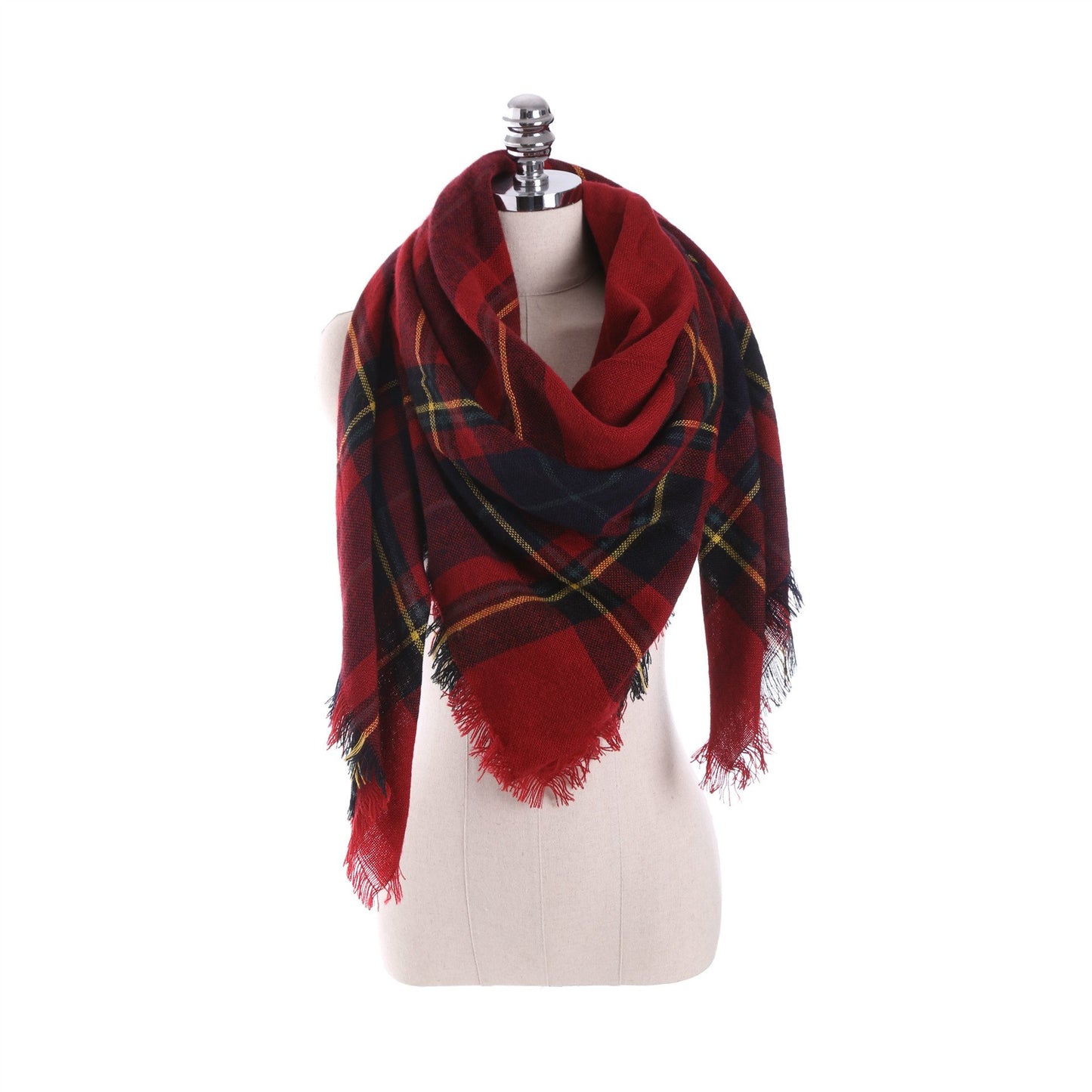 7 COLOR Imitation cashmere warm shawl plaid big square scarf