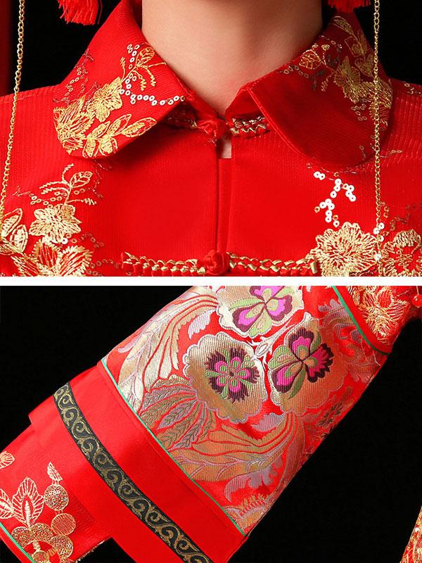 Embroidered Draping Lapel Xiuhe Suit Toast Suit Wedding Dress