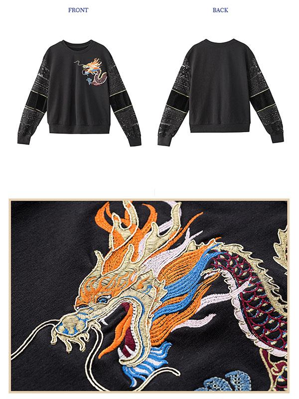 Embroidery Hollow Lace Hoodies Top