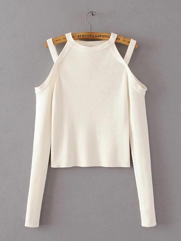 Knitting Round-neck Sweater Tops