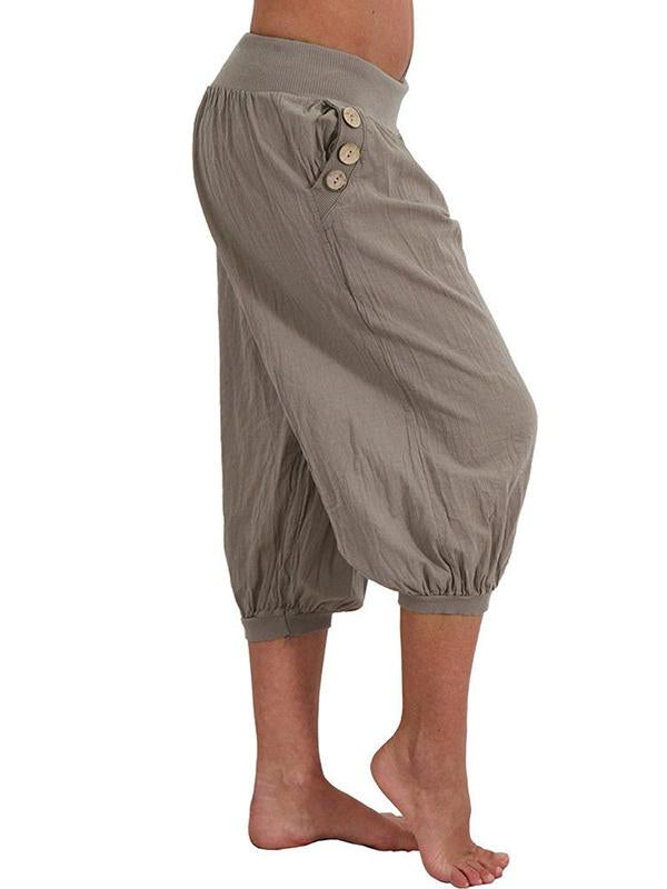 Button Pocket Casual Pants